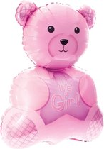 Folieballon beer It's a Girl| roze | babyshower | Geboorte | lucht en Helium | 75cm | Feest | party | versiering | ballon
