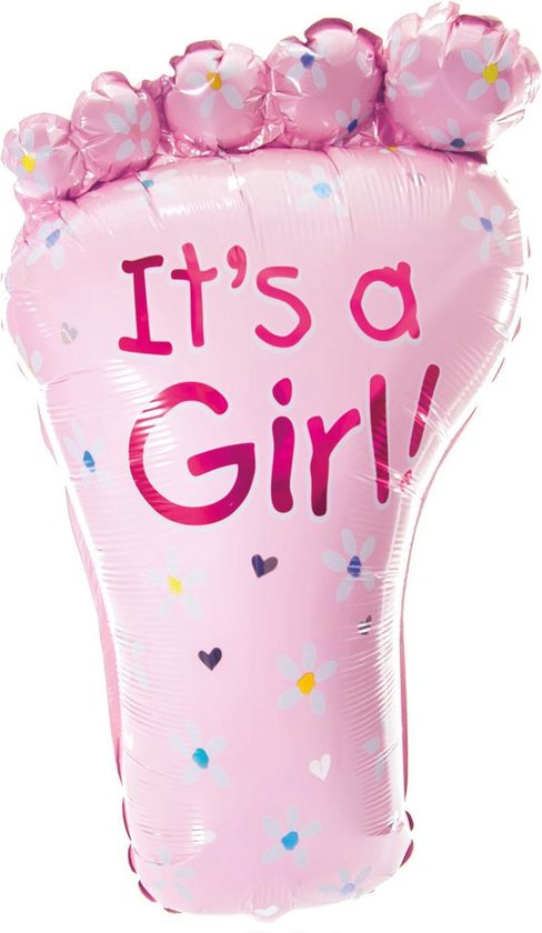 Pied de ballon en aluminium C'est une fille | rose | douche de bébé |  Naissance | air... | bol