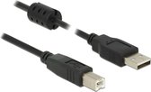 DeLOCK 1m, USB 2.0-A/USB 2.0-B USB-kabel USB A USB B Zwart
