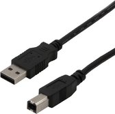 MCL 5m USB A/USB B USB-kabel USB 2.0 Zwart