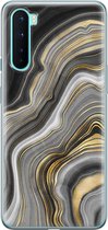 OnePlus Nord hoesje - Marble agate - Soft Case Telefoonhoesje - Print / Illustratie - Goud