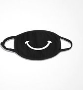 Bazzzy Premium Face Mask Smile - Lavable et réutilisable - Katoen - Masque en Tissus - Zwart avec petit imprimé