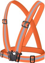 Reflecterend oranje veilgheidshesje met verstelbare band - veiligheid in het donker