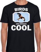 Dieren arenden t-shirt zwart heren - birds are serious cool shirt - cadeau t-shirt rode wouw roofvogel/ arenden liefhebber 2XL