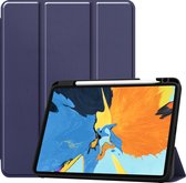 Hoes Geschikt voor iPad Pro 2020 (11 inch) Hoes Luxe Hoesje Case Met Uitsparing Geschikt voor Apple Pencil - Hoesje Geschikt voor iPad Pro 11 inch (2020) Hoes Cover - Donkerblauw