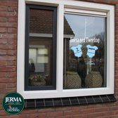 Geboorte raamsticker Hoera een tweeling 2 jongens