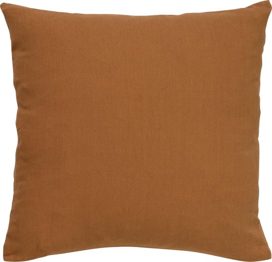 Dutch Decor JAMES - Sierkussen 45x45 cm - duurzaam katoen - effen kleur - Tobacco Brown - bruin - Inclusief binnenkussen