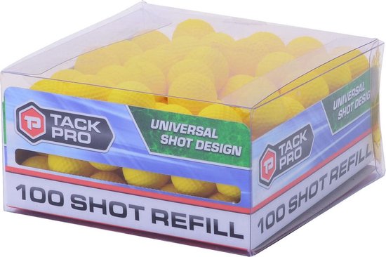 Tack Pro Ballen Shot Refill Jongens Foam Geel 100 Stuks