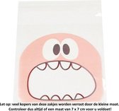 50 Uitdeelzakjes Monster Design Roze 7 x 7 cm met plakstrip - Cellofaan Plastic Traktatie Kado Zakjes - Snoepzakjes - Koekzakjes - Koekje - Cookie Bags Monster