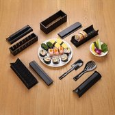 Sushi Set | Sushi Servies l Sushi Maker | Sushi Kit | Sushi | Sushi roller | XXL sushi set | Sushi kit 10-delig | Sushi maken | Kunststof | Zwart |