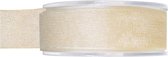 1x Hobby/decoratie ivoorwitte organza sierlinten 2,5 cm/25 mm x 20 meter - Cadeaulint organzalint/ribbon - Striklint linten wit
