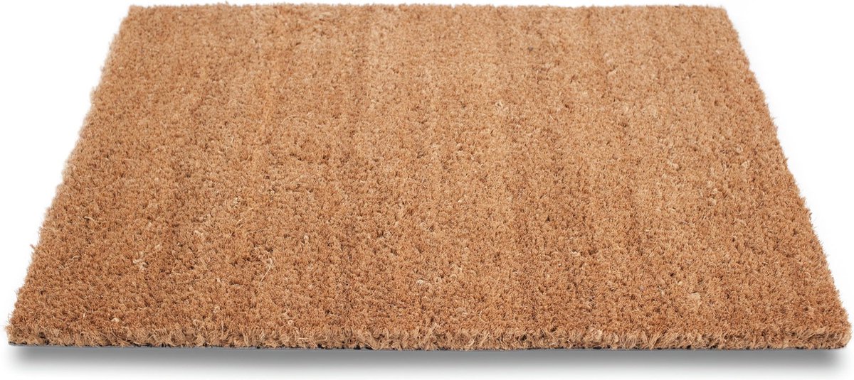 Set van 2x stuks bruine deurmatten/buitenmatten pvc/kokos 40 x 60 cm - droogloopmatten/vloermatten