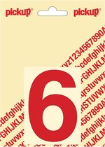 Pickup plakcijfer Helvetica 80 mm - rood 6