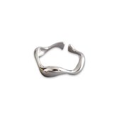 Jobo By JET - Golven ring - Zilverkleurig - Verstelbaar