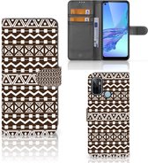 Bookcase OPPO A53 | OPPO A53s Hoesje Aztec Brown