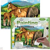 Schilderen op nummer - Paint by numbers - Junior - Horses and foals