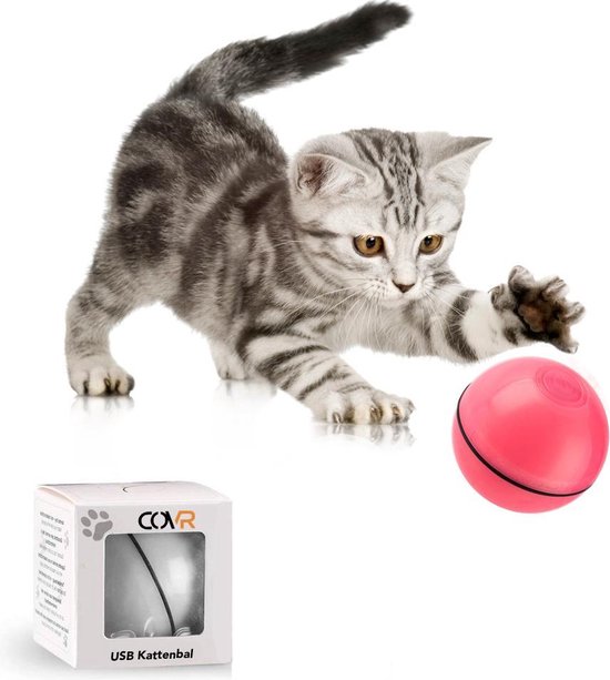 Magic Roller Ball Kattenspeeltjes - Interactief Kattenspeelgoed met LED - Automatisch Rollende Bal - USB Oplaadbaar
