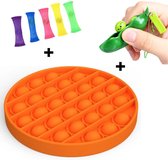 Fidget Toys Pakket - Pop It Orange + Mesh Marble + Pea Popper - 3 delig! - XXL