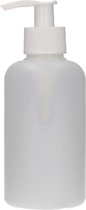 12 x 250 ml fles Compact Round HDPE naturel + Dispenserpomp wit BPA vrij kunststof, hervulbaar, onbreekbaar, recyclebaar, lege fles