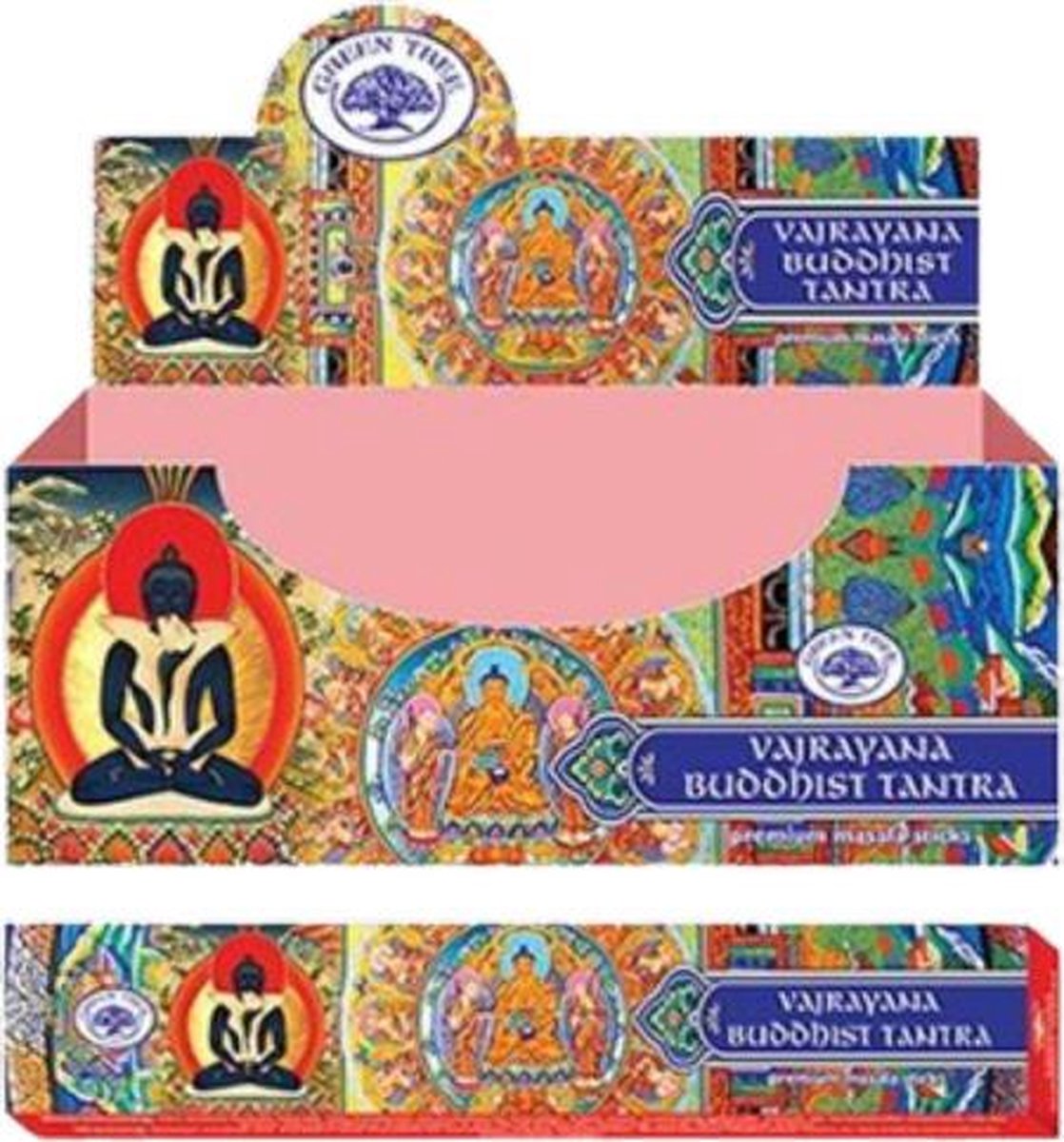 Green Tree Buddhist Tantra wierook 4 pakjes - Green Tree Masala Wierook - 15 gram per doosje