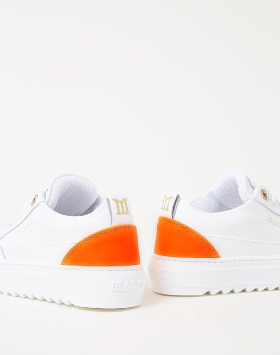 Mason Garments Tia sneaker van leer - Wit/ Oranje - Maat 32 | bol