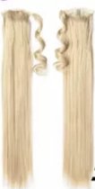 Paardenstaart  kleur caramel blond Wrap Around straight ponytail 60cm 100%monofibrehair