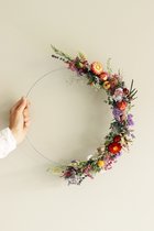 Droogbloemen krans | DIY pakket |Kleurrijk | 30cm