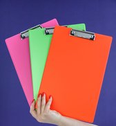 10 stuks - LPC Klemmap klembord met omslag neon roze- A4