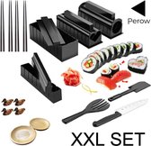 Perow XXL Sushi Maker Kit - Inclusief 4 Paar Eetstokjes en 2 Sojasaus Bakjes - Sushi maker - Vormen - Sushi Set - Sushi maken - Sushi vorm - Sushi making set - Sushi mal - Sushi roller