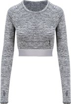 LXURY Dames Sport Crop Top Maat M - Sporttop - Grijs - Sportkleding