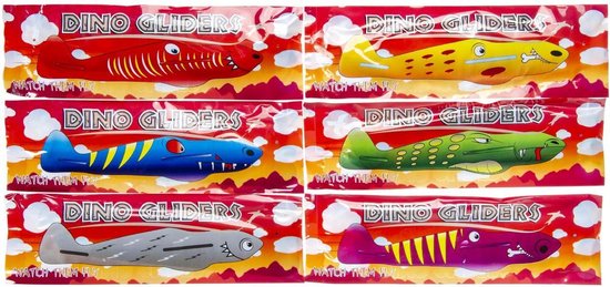 Foto: Foam glider dinosaurus 36 stuks dino gliders verschillende dinosaurussen traktatie uitdeelcadeautjes kinderfeestje