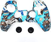 Playstation 5 Siliconen Skin Voor Dualsense Controller - Aqua Blauw - Cover - Hoesje - Siliconen skin case + Grip set