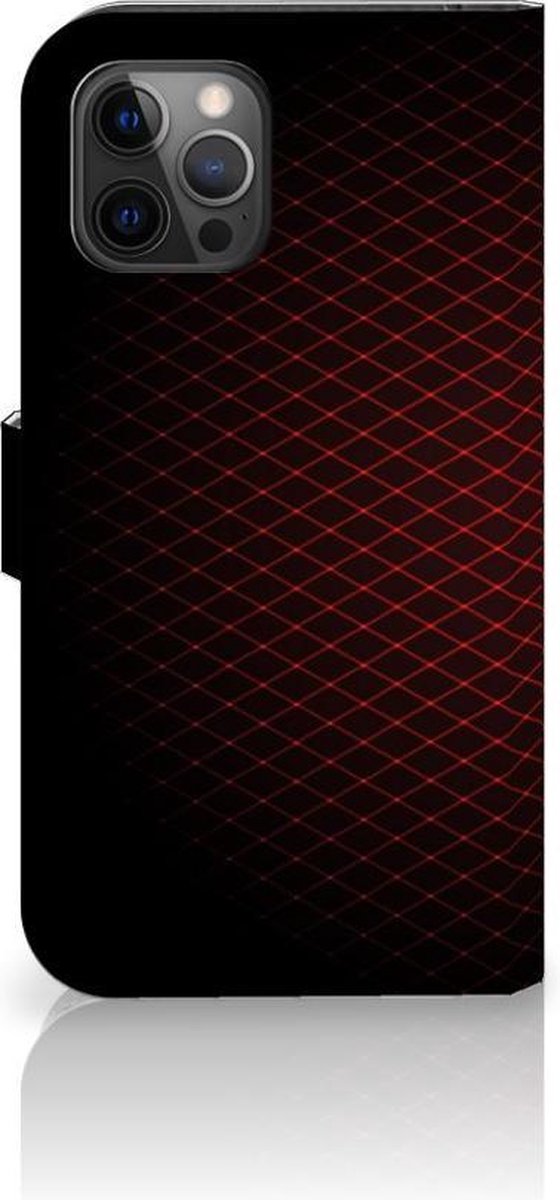 Apple iPhone 12 Pro Max Telefoon Hoesje Geruit Rood