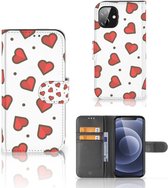 Beschermhoes Apple iPhone 12 Mini Telefoonhoesje Cadeau voor Vriendin Hearts