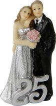 Decoratie Taart  /  Bruidspaar Zilver Bruiloft /  25e huwelijk verjaardag  / Figuur voor taart  /  Koppel figuur voor bruidstaart
