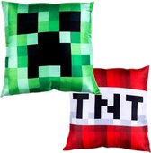 Minecraft sierkussen - dubbelzijdig - Creeper/TNT - 50x50cm