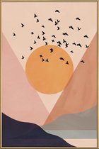 JUNIQE - Poster met kunststof lijst Sun Flock -20x30 /Kleurrijk
