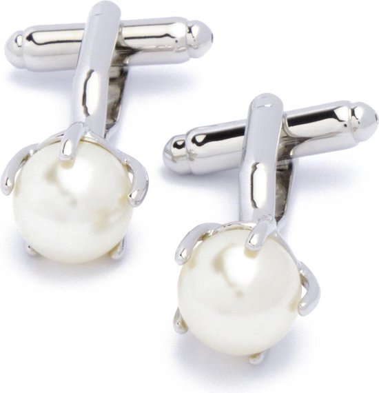 Boutons de manchette - Pearl in Silver Holder