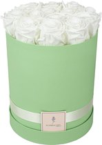 Flowerbox longlife rozen | GREEN | Large | Bloemenbox | Longlasting roses WHITE | Rozen | Roses | Flowers
