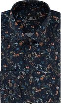GENTS | Overhemd Heren Volwassenen print bloem navy Maat M 39/40