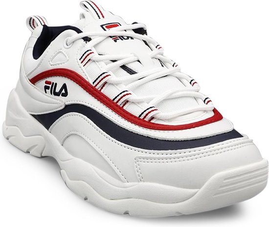 Fila Ray Low Sneakers Heren - White/Fila Navy/Fila Red - Maat 45 | bol.com