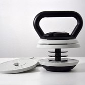 MikaMax Verstelbare Kettlebell - Adjustbale Kettlebell - Verstelbare Kogelhalter - Incl. 6 schijven - Thuis Sporten - Incl. Workouts - 22 Kettlebells in 1 - t/m 18 kilo