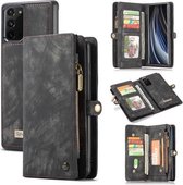 CaseMe - Samsung Galaxy Note 20 hoesje - 2 in 1 Wallet Book Case - Zwart