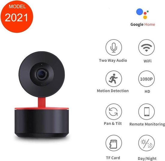 Wifi Camera Binnen, Moderne Beveiligingscamera, Volgt Bewegend Object, Pan & Tilt, samen met je telefoon te gebruiken als babyfoon, Cloud en SD Opslag Mogelijk. van Smart Life — afbeelding 5