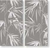 Art for the Home - Canvas - Bamboo Blooms - Grijs - 80x80cm