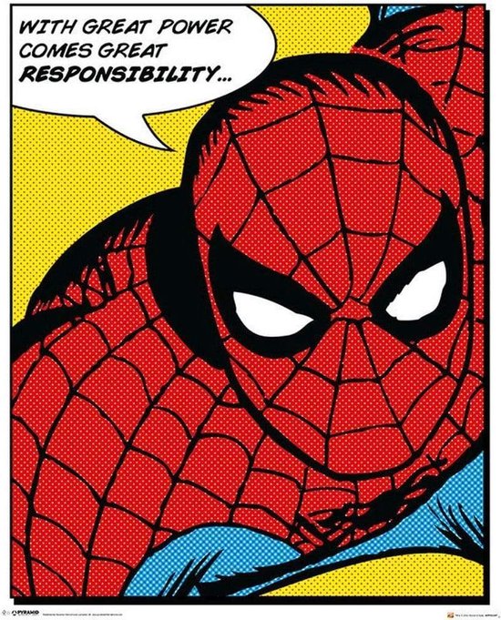 Affiche de citation de Spiderman 40x50cm