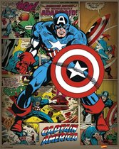 MARVEL - Mini Poster 40X50 - Comics Captain America Retro
