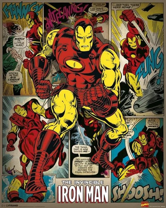 Pyramid Poster - Hole In The Wall Marvel Iron Man - 50 X 40 Cm - Multicolor