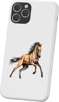 Apple Iphone 11 Pro Wit siliconen hoesje Paard in galop *LET OP JUISTE MODEL*