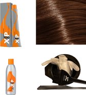 XP100 haarverf pakket kleur 8.00  Lichtblond intensief (1x 100ML) met 6% waterstof ( 1x 250ML) incl verfbakje, kwast, maatbeker, puntkam en handschoenen